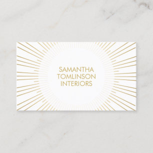 Carte De Visite Sunburst Or sur le concepteur intérieur blanc