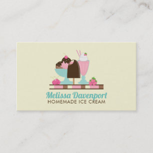 Carte De Visite Sundae à la crème glacée et autres délicieux gâtea