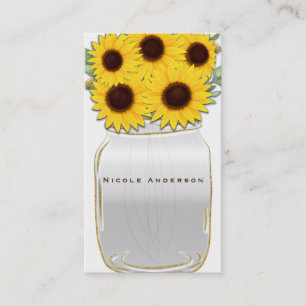 Carte De Visite Sunflower de Mason Jar rustique Country Chic Brigh