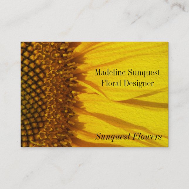Carte De Visite Sunflower Elegant Professionnel (Devant)