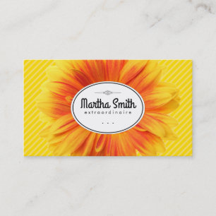 Carte De Visite Sunflower II   Rayures jaunes