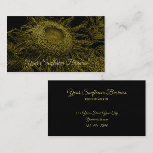 Carte De Visite Sunflower Jaune Floral Art élégant