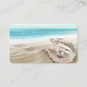 Carte De Visite Sunny Beach Scene sur un Modèle