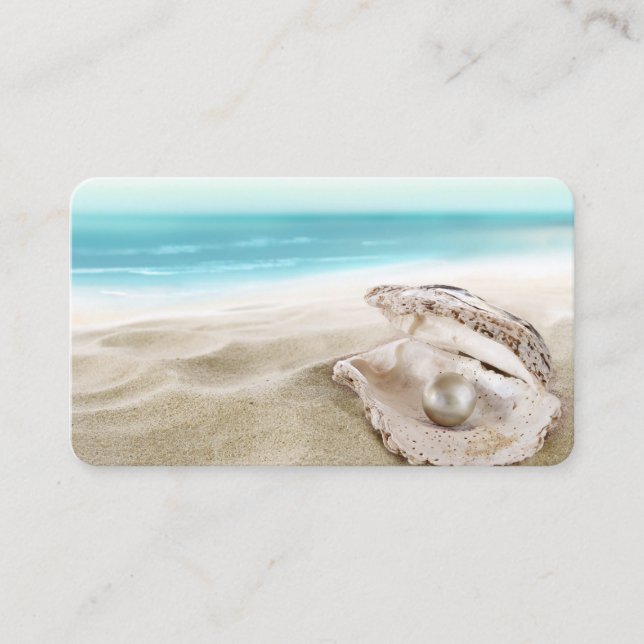 Carte De Visite Sunny Beach Scene sur un Modèle (Devant)