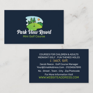 Carte De Visite Sunny Golf Course, Mini Golf Course Publicité