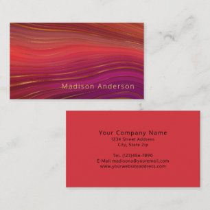 Carte De Visite Sunrise Abstrait Marbre Agate Motif