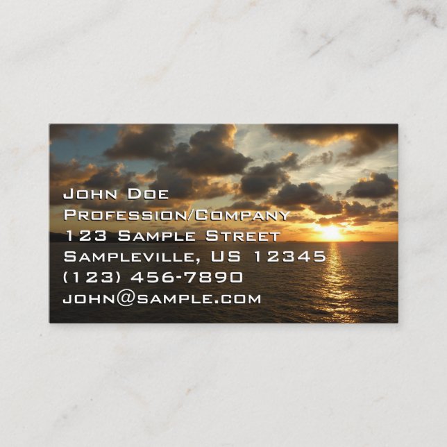 Carte De Visite Sunrise aux îles Virgin (Devant)