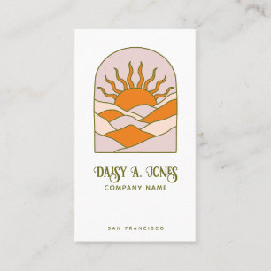 Carte De Visite Sunrise Rétro Boho