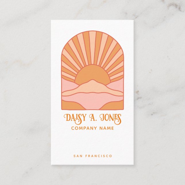 Carte De Visite Sunrise Rétro Boho (Devant)