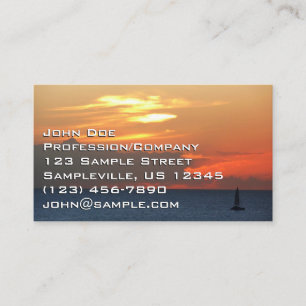 Carte De Visite Sunset Clouds and Sailboat Seascape