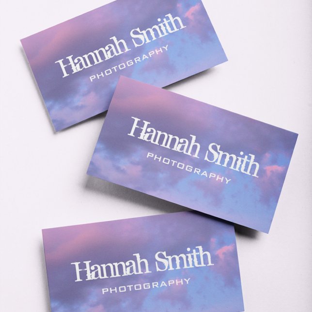 Carte de visite Sunset Cotton Candy (Customizable photo business card for a photographer with a social media page.)