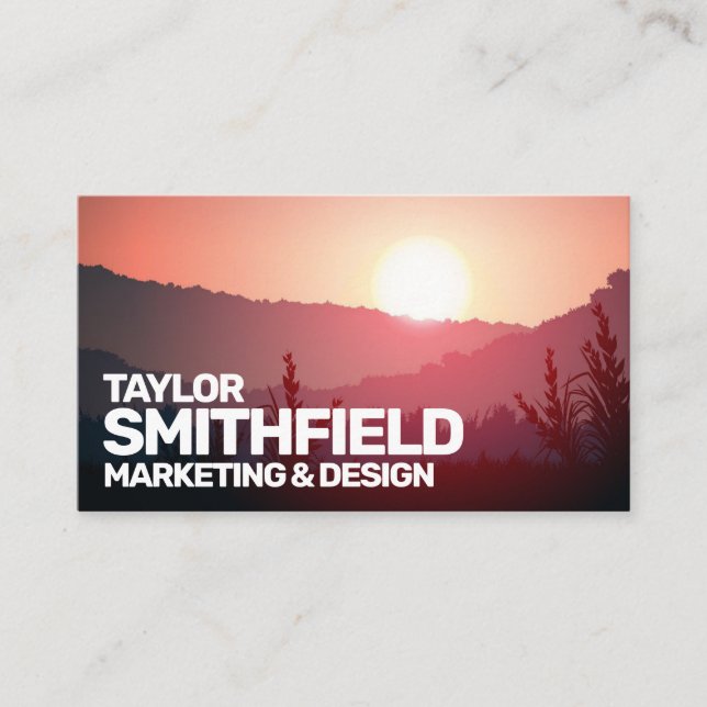 Carte De Visite Sunset Mountain Range Adventure (Devant)