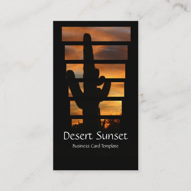 Carte De Visite Sunset Saguaro Cactus - Arizona du désert (Devant)