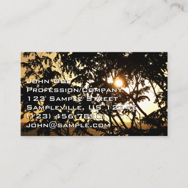 Carte De Visite Sunset Through Trees I Tropical Photography (Devant)
