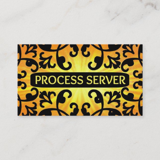 Carte de visite Sunshine Damask du serveur de proc (Devant)