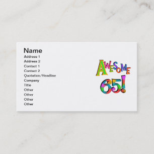 Carte De Visite Super 65 Tshirts et cadeaux d'anniversaire