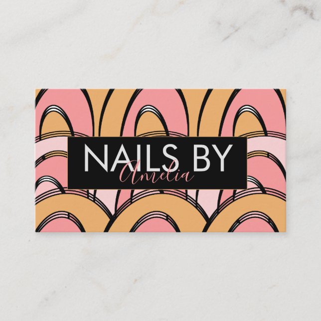 Carte De Visite Super Rainbows Motif rose orange (Devant)