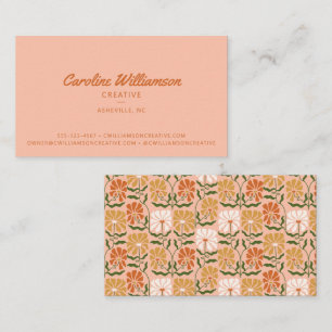 Carte De Visite Super Retro Boho Burnt Orange Botanical tendance