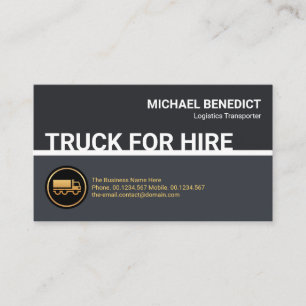 Carte De Visite Super Stylé Simple Camion Pour Location Ligne Fron