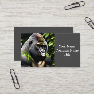 Carte De Visite Superbe Gorille Argent - Jungle King