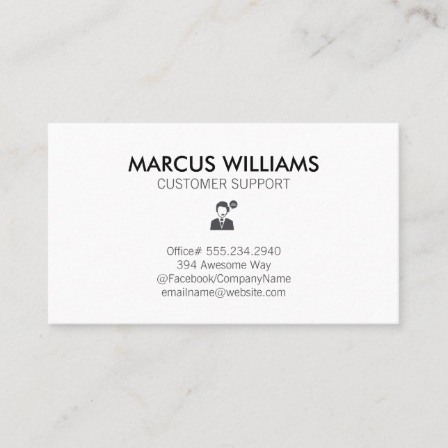 Carte De Visite Support client (Devant)