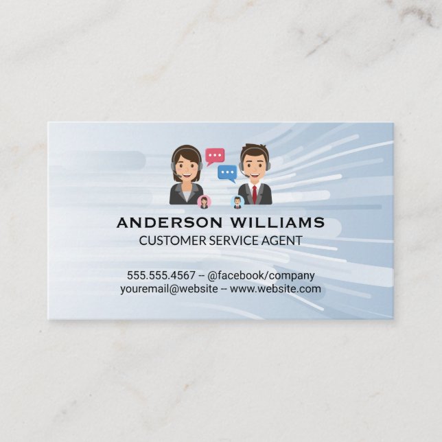 Carte De Visite Support clientèle du centre d'appels | Les gens qu (Devant)