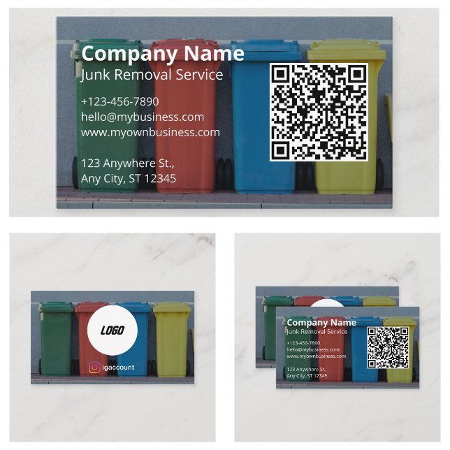 Carte De Visite Suppression professionnelle moderne du coffre (Professional Modern Junk Removal Business Card
)