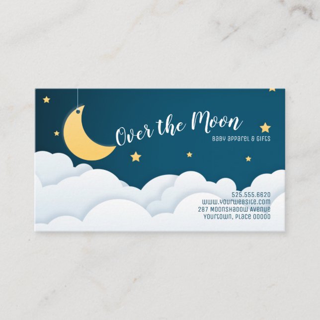 Carte De Visite Sur la Lune et les nuages (Devant)