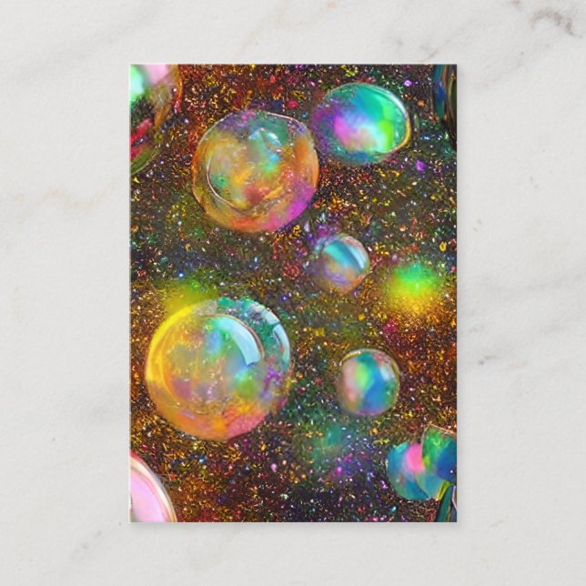 Carte De Visite Sur L'Air Drop Iridescente Étonnante bulle Whimsic (Devant)