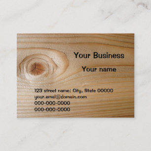 Carte de visite sur le bois non fini