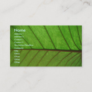 Carte de visite sur une feuille