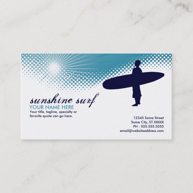 Carte De Visite surf de soleil (Devant)