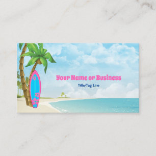 Carte De Visite Surf et Plage Tropical Surf