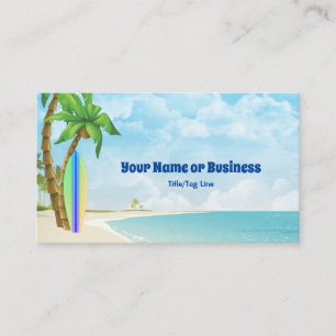 Carte De Visite Surf et Plage Tropical Surf