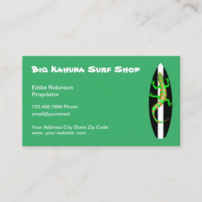 Carte De Visite Surf Hawaï (Devant)