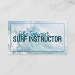 Carte De Visite Surf instructeur leçons de surf Big Ocean Wave