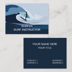 Carte De Visite Surf Surfer Beach Surfing Instructor