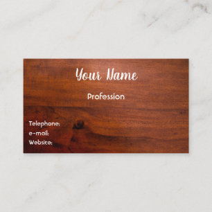 Carte De Visite Surface en bois d'acajou