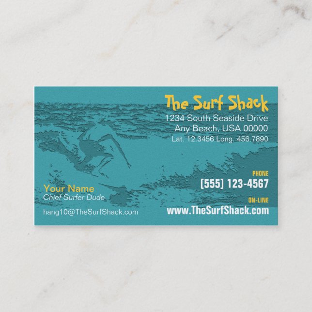 Carte de visite surfant (Devant)
