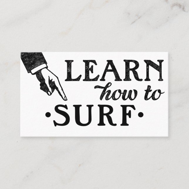 Carte De Visite Surfing de Lesson Business Cards (Devant)