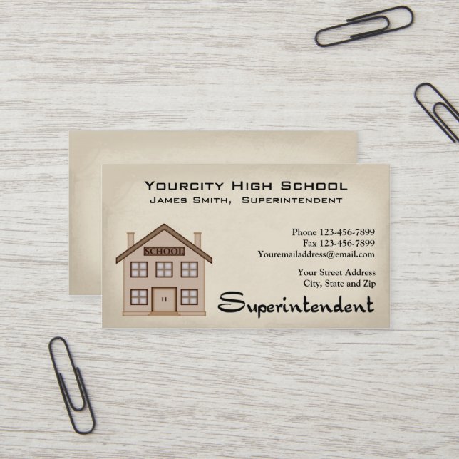 Carte de visite surintendant (Devant/Arrière en situation)