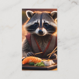Carte De Visite sushi raccoon