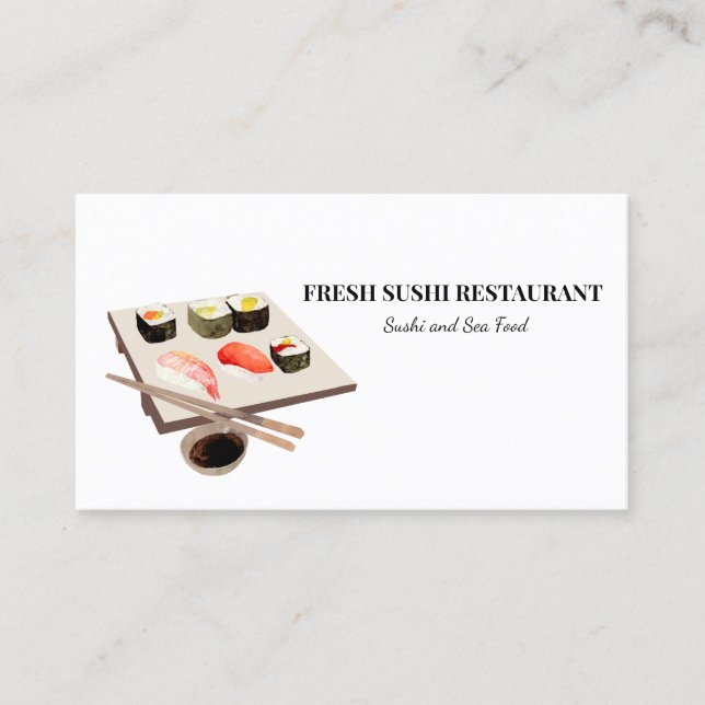 Carte De Visite Sushi Seafood Restaurant Chef (Devant)