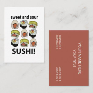 Carte De Visite Sushi sucré et sushi aigre