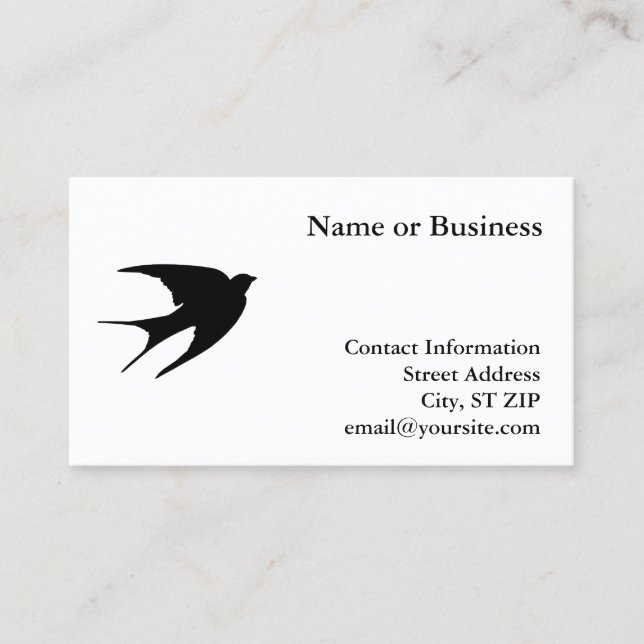 Carte De Visite Swallow (Devant)