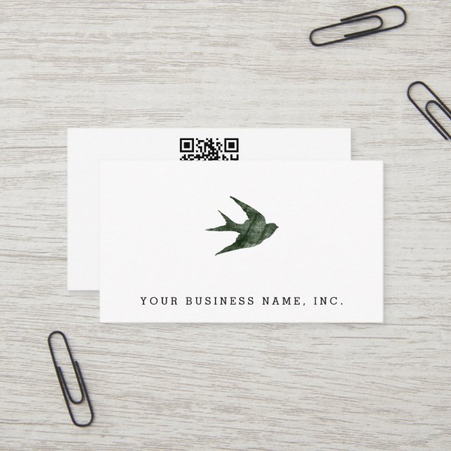 Carte de visite Swallow (style Letterpress) (Devant/Arrière en situation)