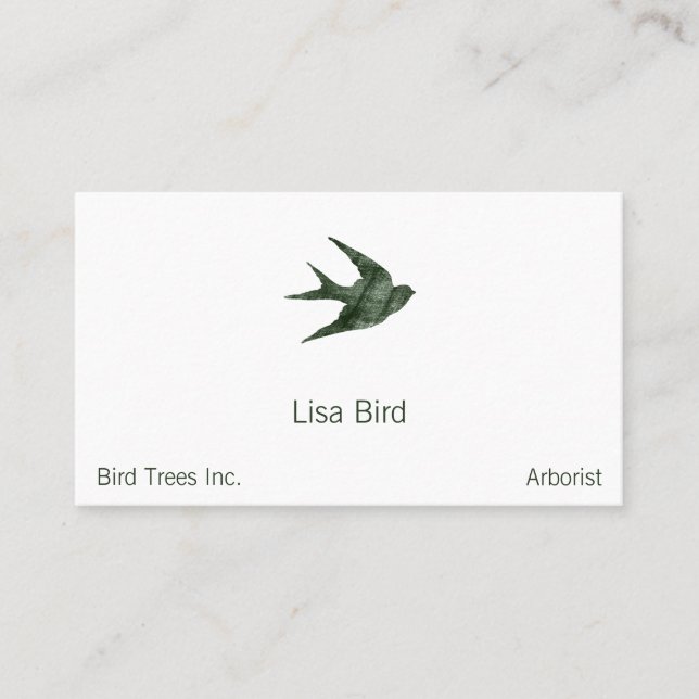 Carte De Visite Swallow (style Letterpress) (Devant)