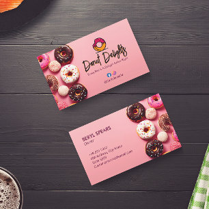 Carte De Visite Sweet Donuts Business   Pink Cute Donuts