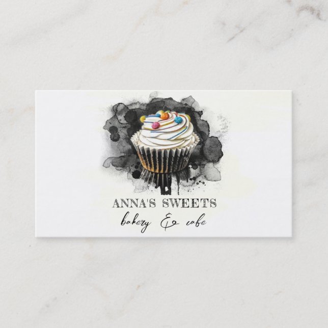 Carte De Visite *~* Sweet Shop Bakery 3 QR Social Media (Devant)