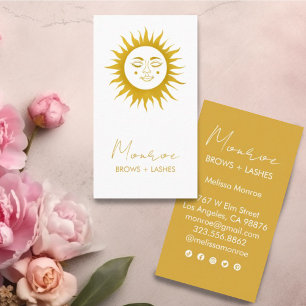 Carte De Visite Sweet Sunshine Boho Golden Elegant Social Icons